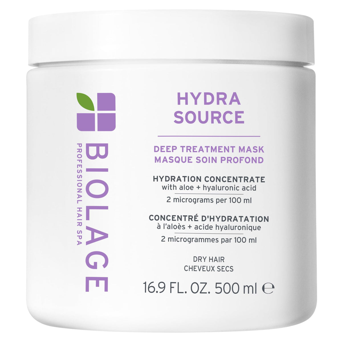Biolage front packaging showing product name and hydrate benefits