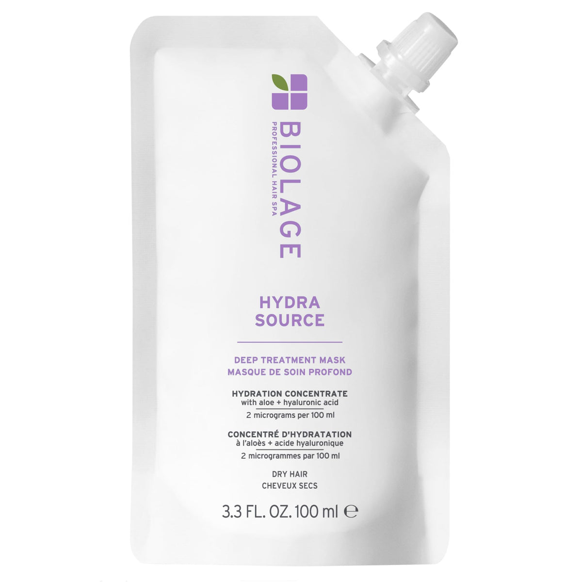 Biolage front packaging showing product name and benefits for hydration
