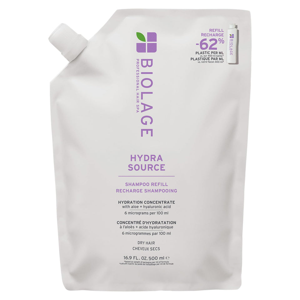 Biolage refill front packaging showing product and eco-friendly benefit