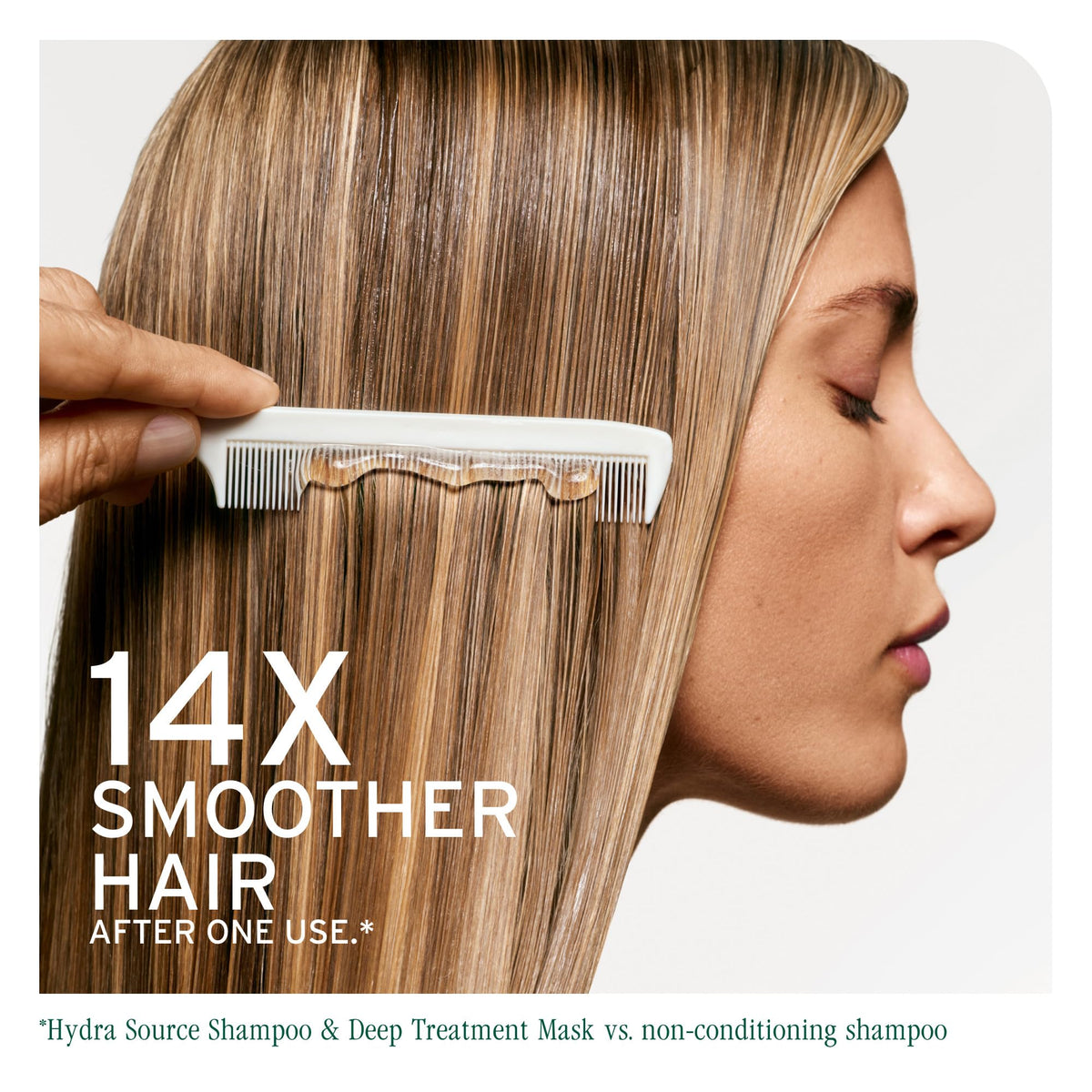 Biolage being applied in shower to wet hair for deep conditioning benefit