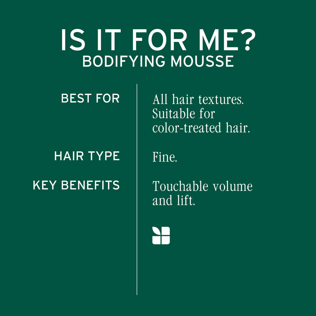 Biolage mousse root lift demo showing visible volume at roots