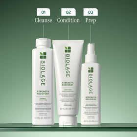 Biolage being applied to damp hair for detangling and prep