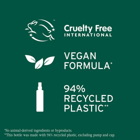 Biolage recycled bottle label detail highlighting sustainable packaging