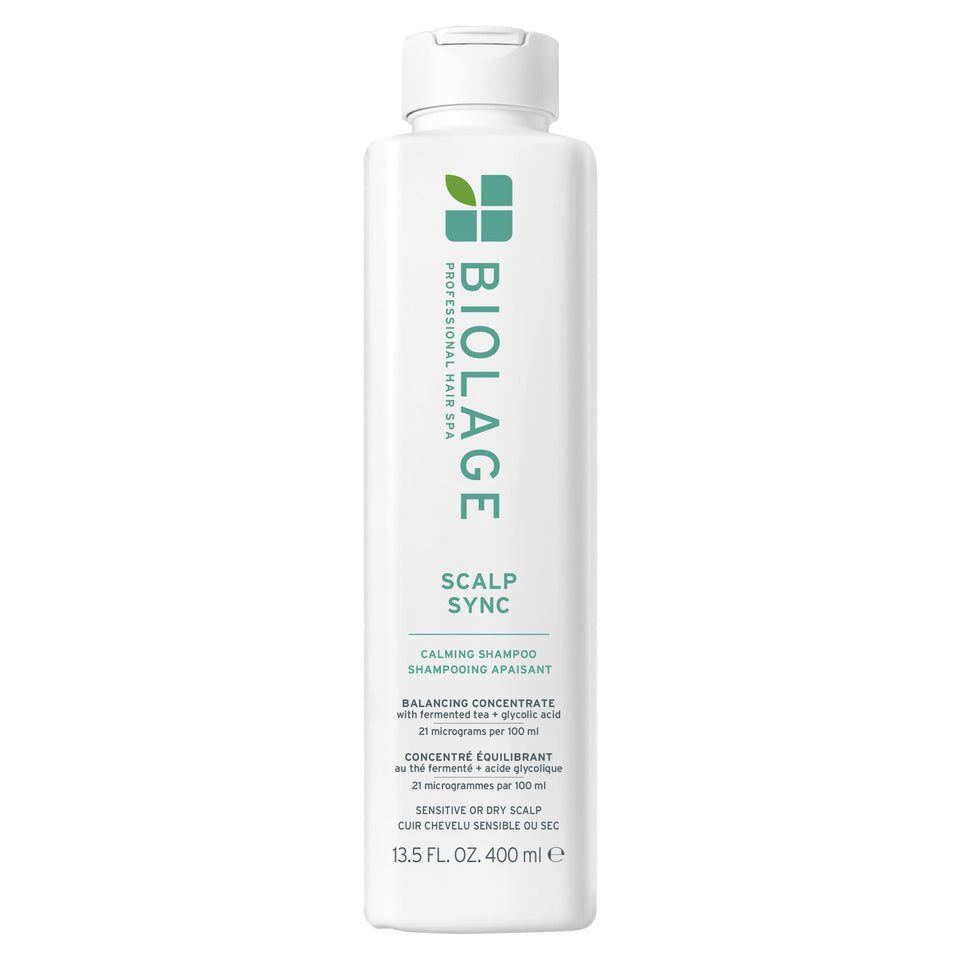 Biolage front bottle showing product and branding calming benefits