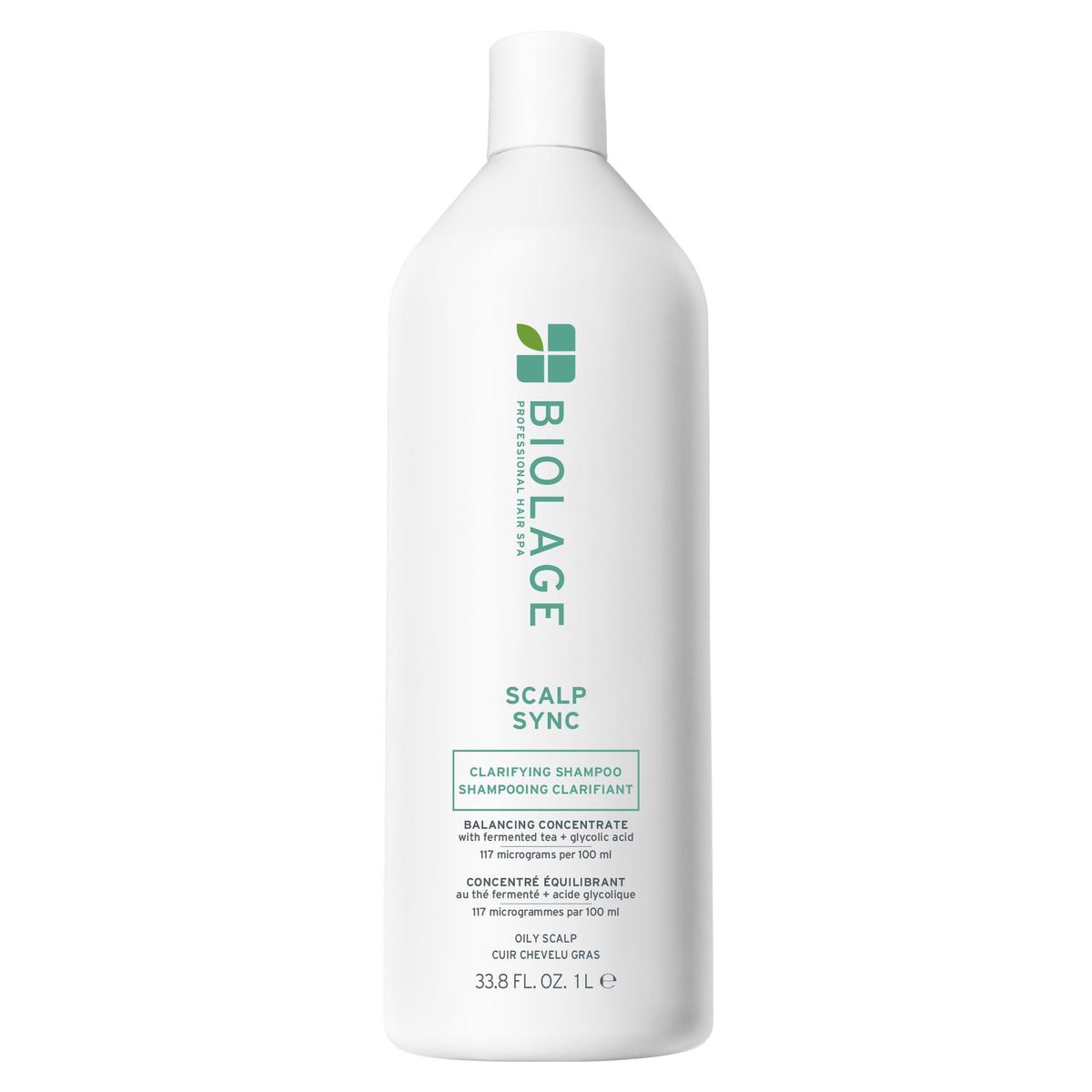 Biolage front packaging showing bottle, clarifying shampoo benefit