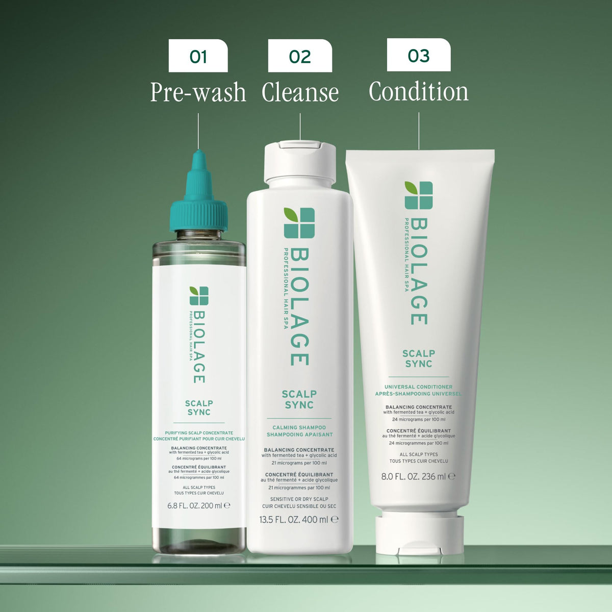 Biolage fermented tea blend ingredient visual highlighting antioxidant benefits