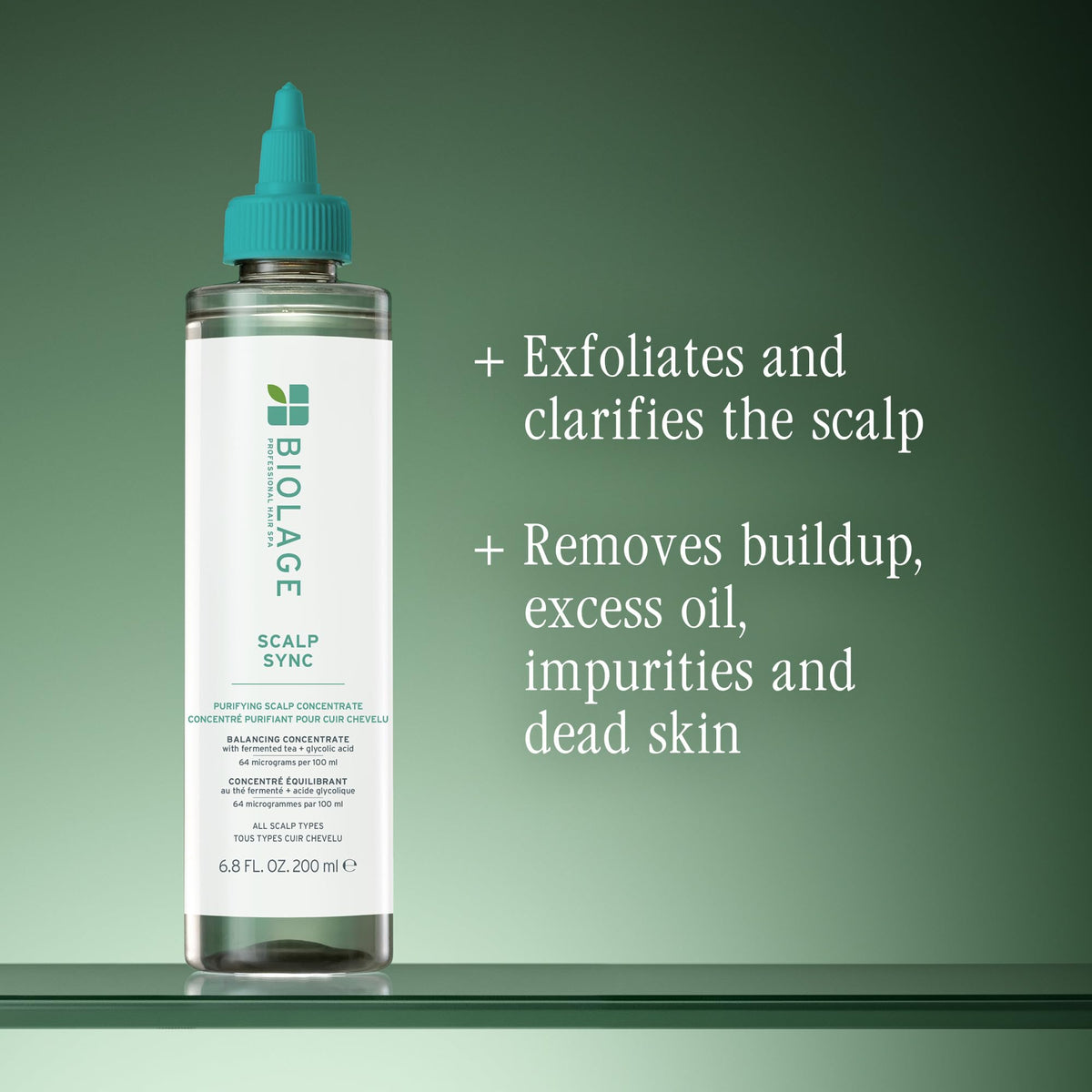 Biolage concentrate texture close-up highlighting gentle exfoliating formula