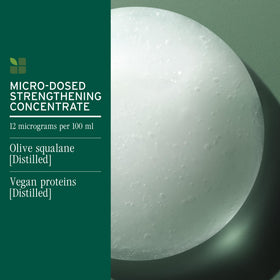 Biolage bottle with olive squalane and vegan protein visuals indicating nourishment