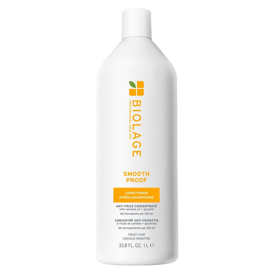 Biolage front packaging showing Smooth Proof conditioner and product benefit