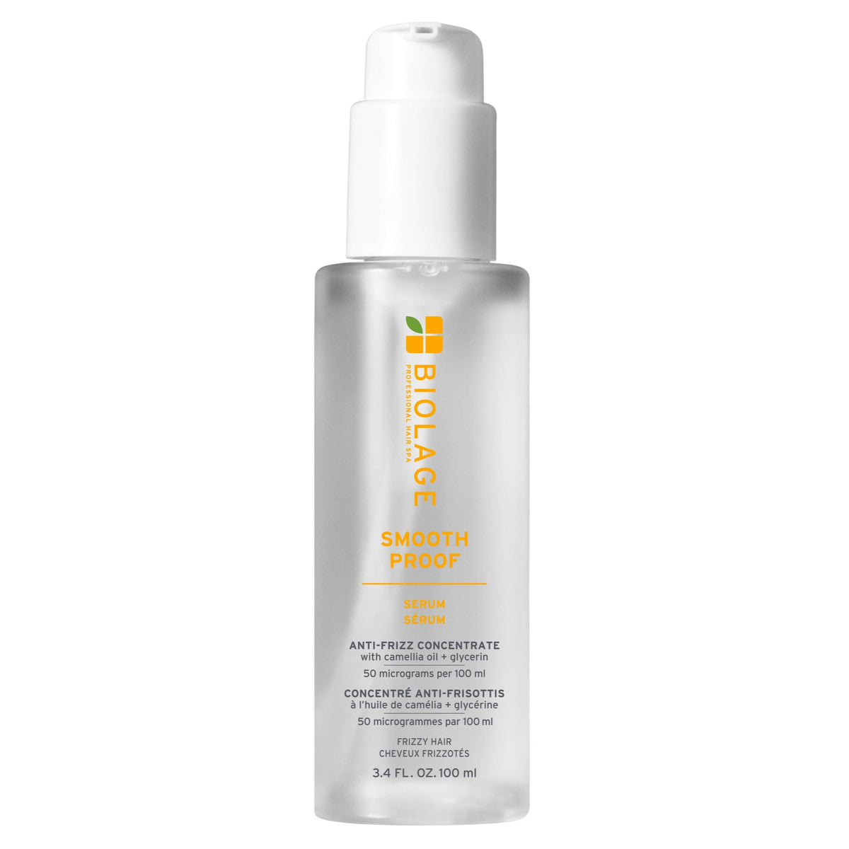 Biolage front bottle showing smooth proof serum packaging and clear product benefit