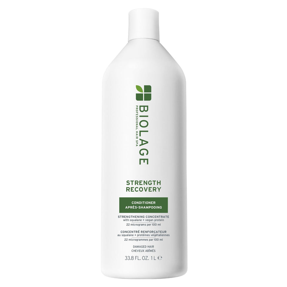 Biolage Strength Recovery Conditioner front bottle shows full packaging and clarity