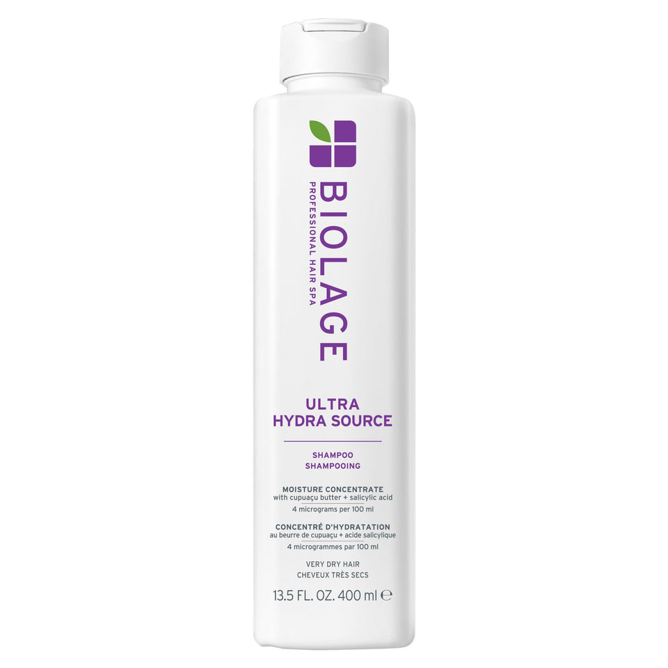 Biolage bottle front view showing product and immediate moisture benefits