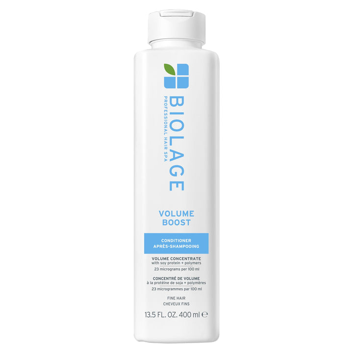 Biolage bottle front view showing volume boost conditioner and benefits