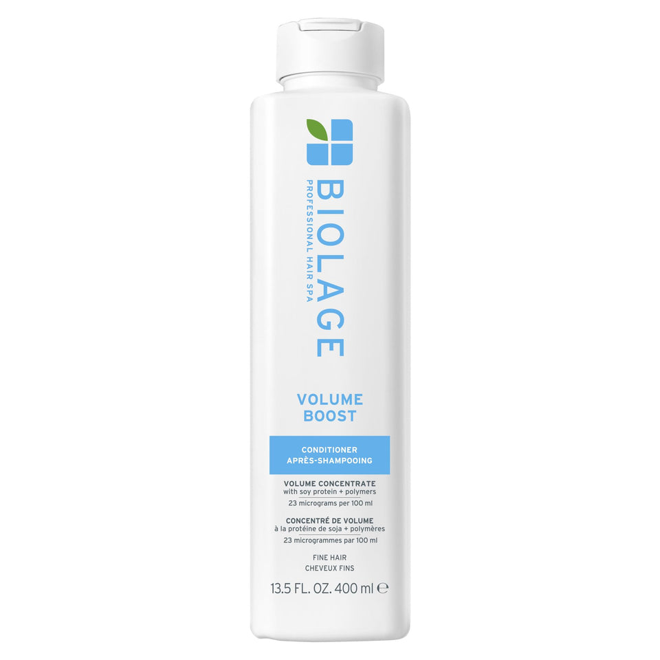 Biolage bottle front view showing volume boost conditioner and benefits