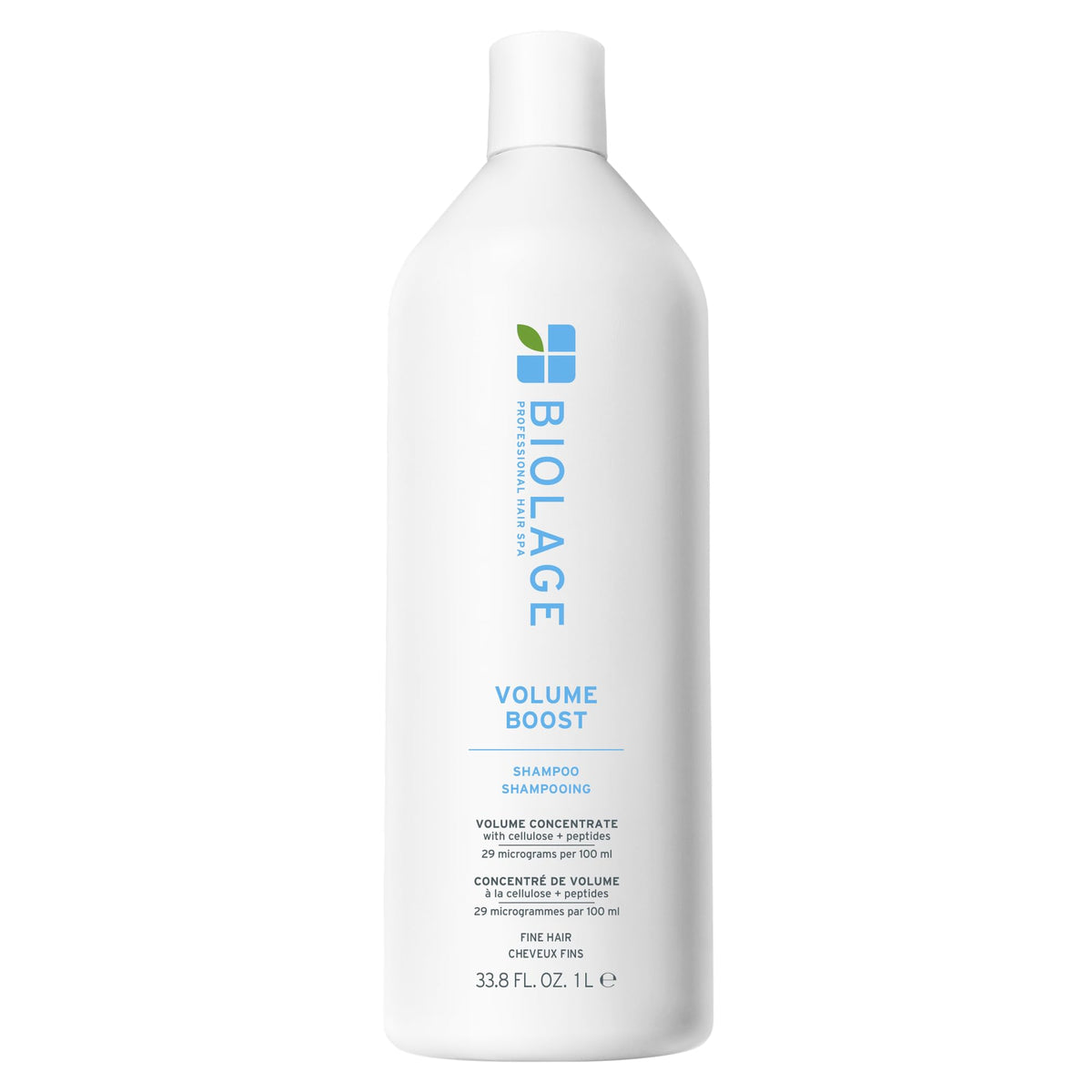 Biolage bottle front view showing volume boost benefits