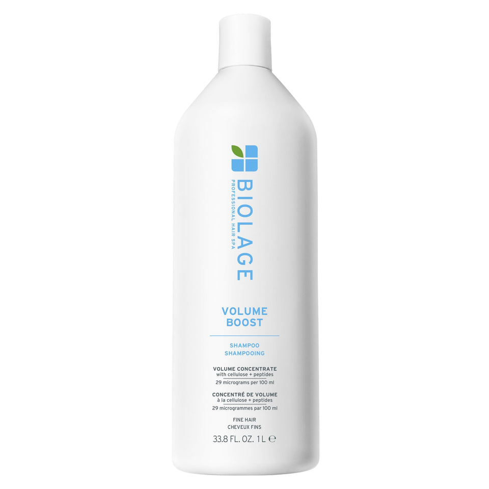 Biolage bottle front view showing volume boost benefits