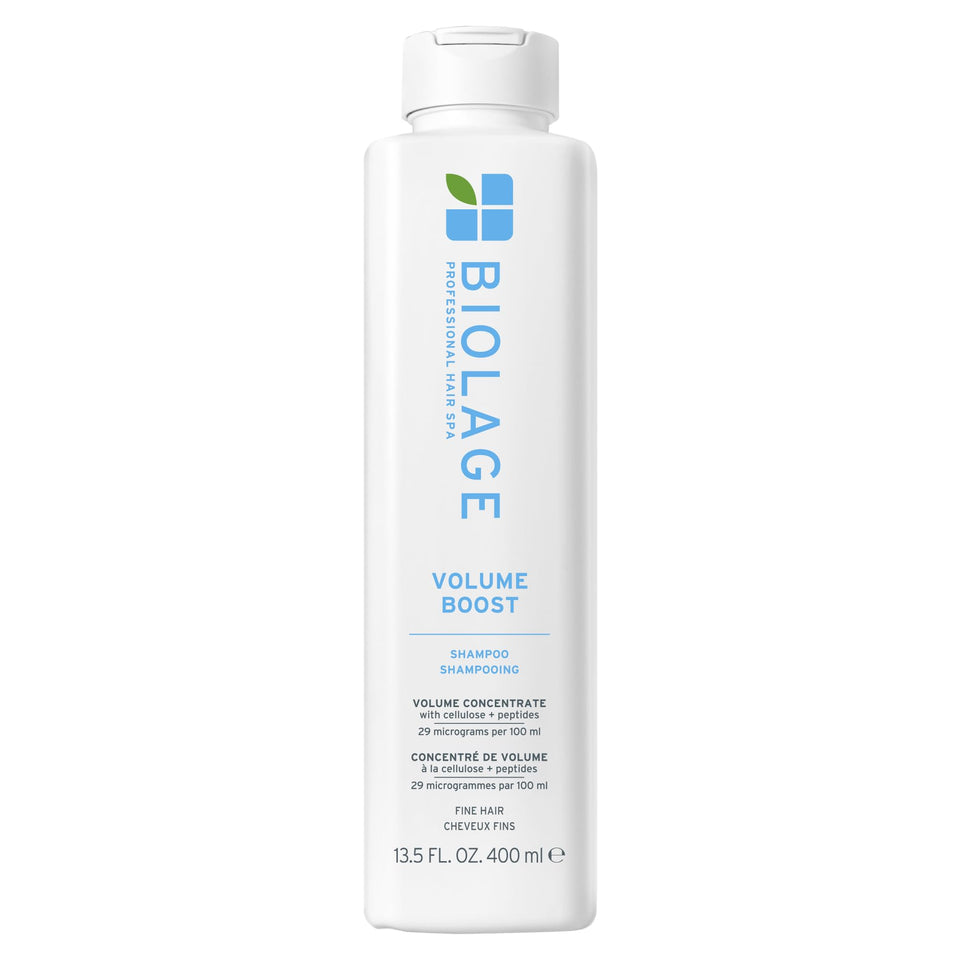 Biolage bottle front view showing product branding and lightweight volume benefits