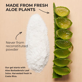 Bioland aloe vera gel label ingredients close-up listing cold-processed and clean formula