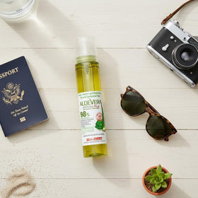 BioMiracle label ingredients view emphasizing 98% organic aloe and vitamins C and E
