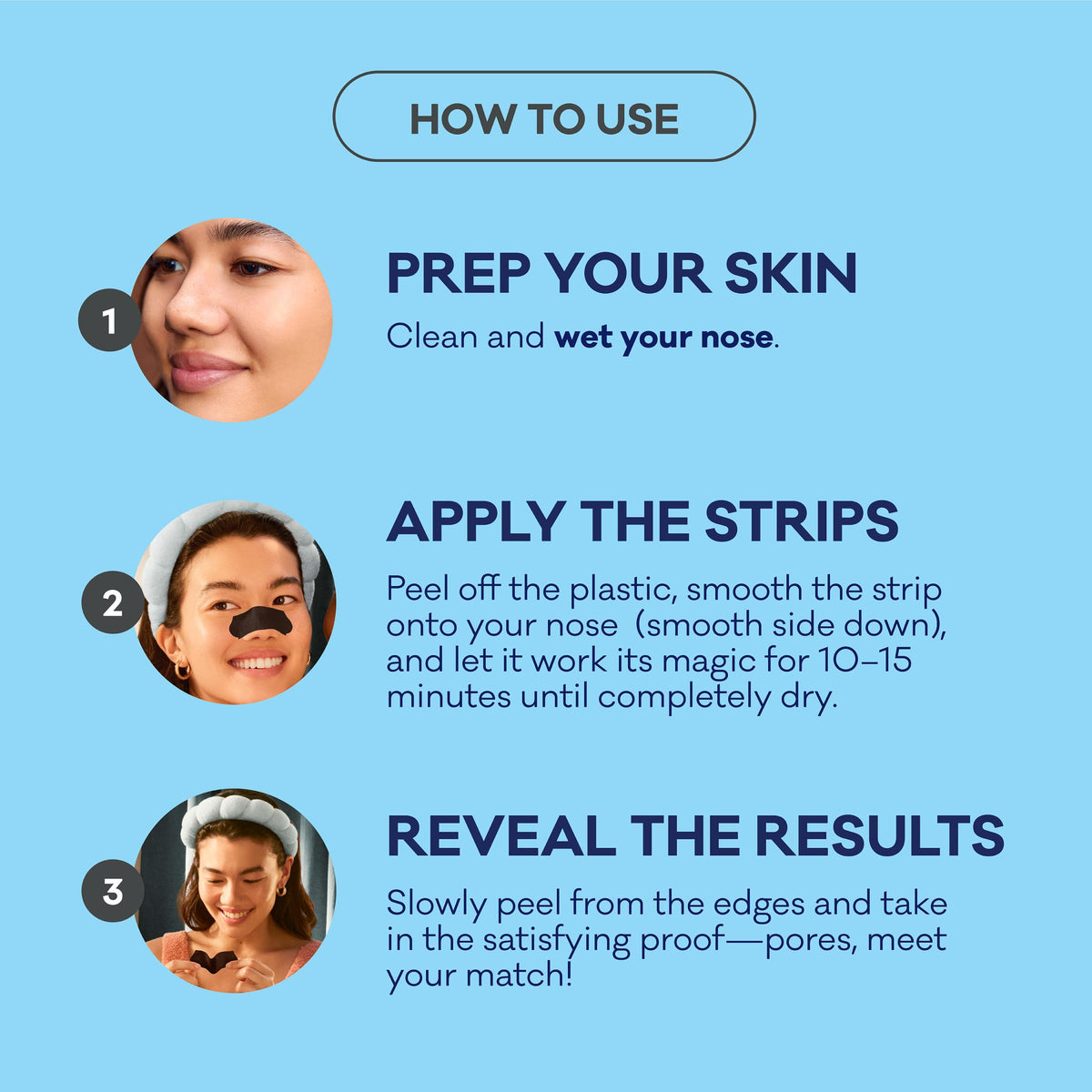 Bioré nose after removal showing visibly cleaner pores and smoother skin