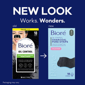 Bioré close-up of a single charcoal pore strip texture highlighting adhesion