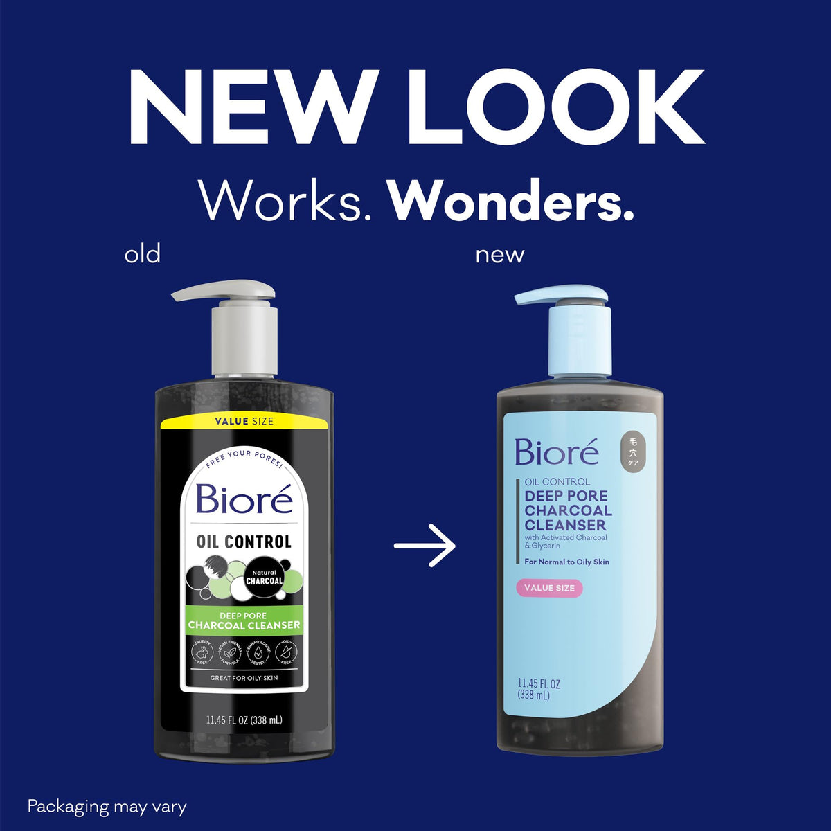 Bioré charcoal cleanser texture close-up highlighting deep cleanse