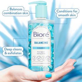 Bioré cleanser pump dispensing silky texture for easy application