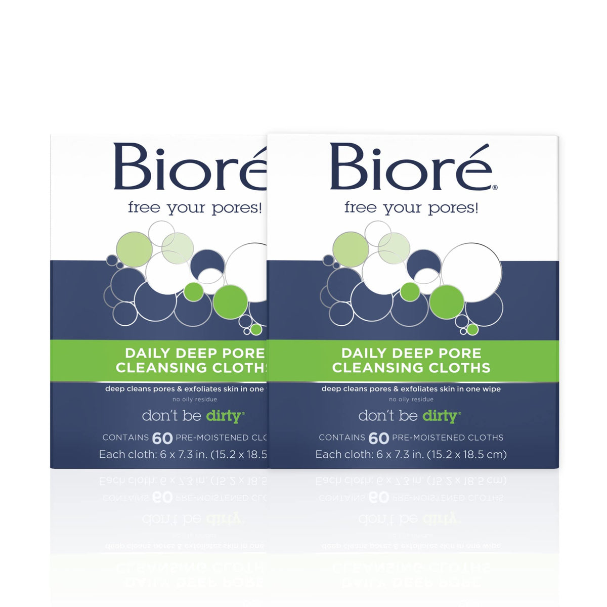 Bioré front packaging showing the cloths and quick-clean benefit