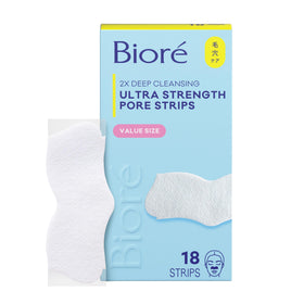 Bioré front packaging showing ultra strength strips and 18 count benefit