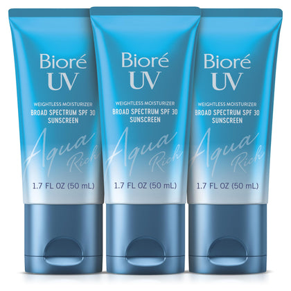 Bioré front tube sunscreen shows compact travel-friendly SPF protection