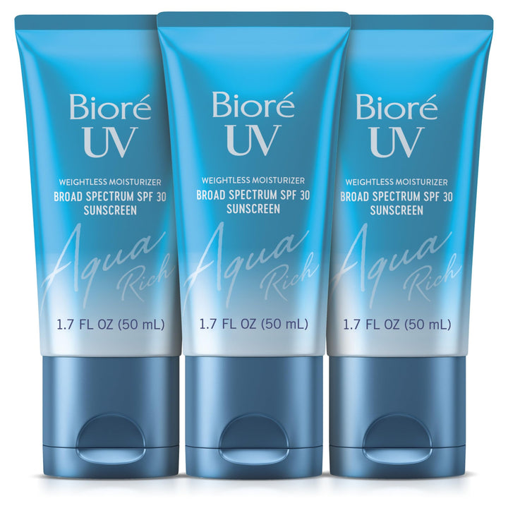 Bioré front tube sunscreen shows compact travel-friendly SPF protection