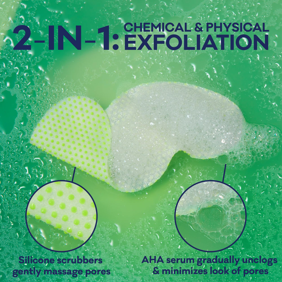 Biore ingredient display with glycolic and fruit enzymes for gentle exfoliation benefit