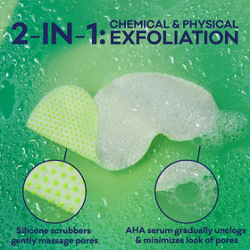 Biore ingredient display with glycolic and fruit enzymes for gentle exfoliation benefit