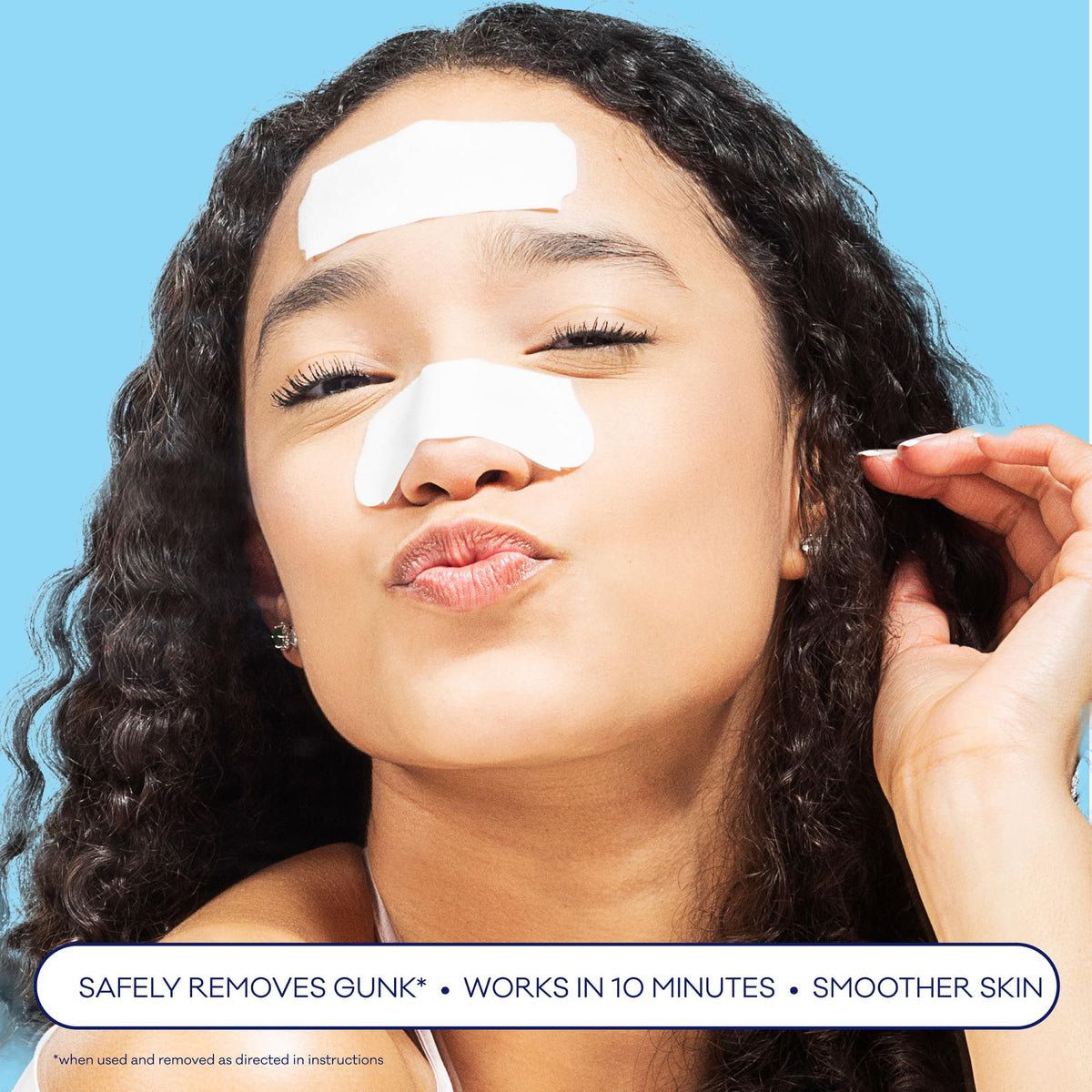 Open pack showing two different Bioré strip shapes for nose, chin, forehead