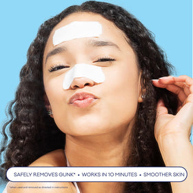 Open pack showing two different Bioré strip shapes for nose, chin, forehead