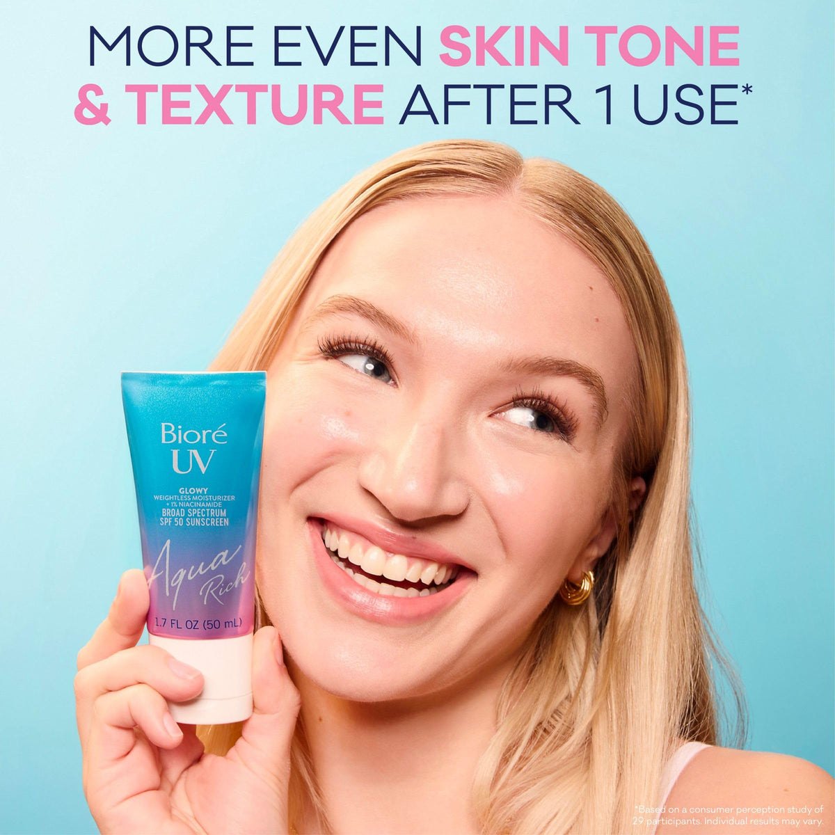 Bioré 1.7 oz tube size comparison for travel-friendly SPF