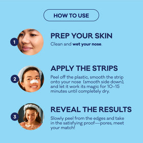 Bioré after-use strip showing removed blackheads for visible satisfaction