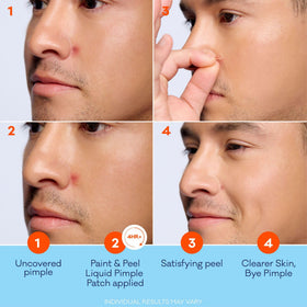 Bioré transparent dried patch on skin, invisible coverage benefit