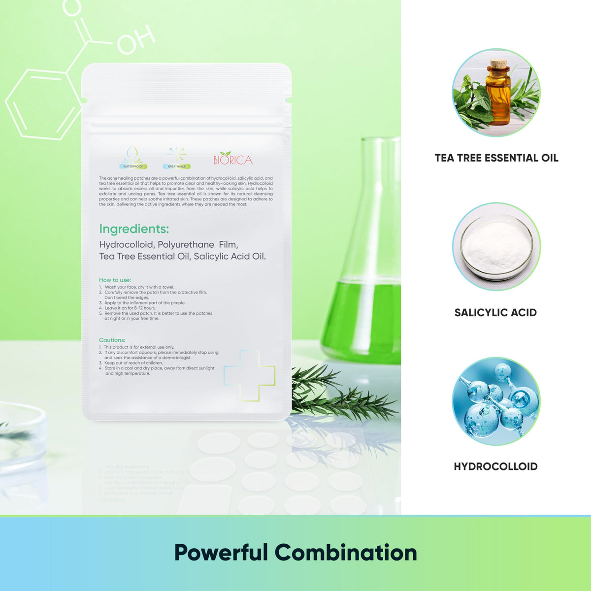 BIORICA patch pack on bathroom counter ready for daily skincare use