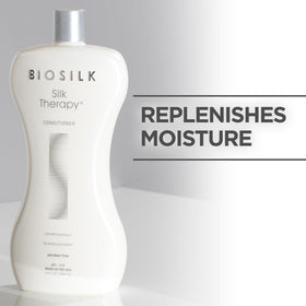 BioSilk 34 oz conditioner next to hand showing large size