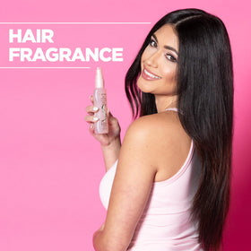 BioSilk misting on hair in use delivering fragrance and added shine benefit