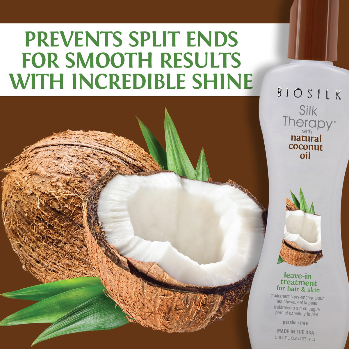 BioSilk being applied to damp hair for easier styling