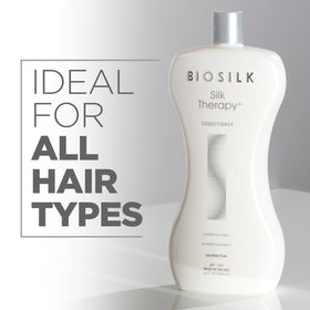 BioSilk conditioner applied to hair in shower for easier detangling