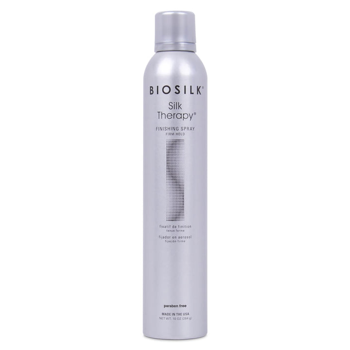 BioSilk front packaging showing product and brand, highlights strong hold benefit