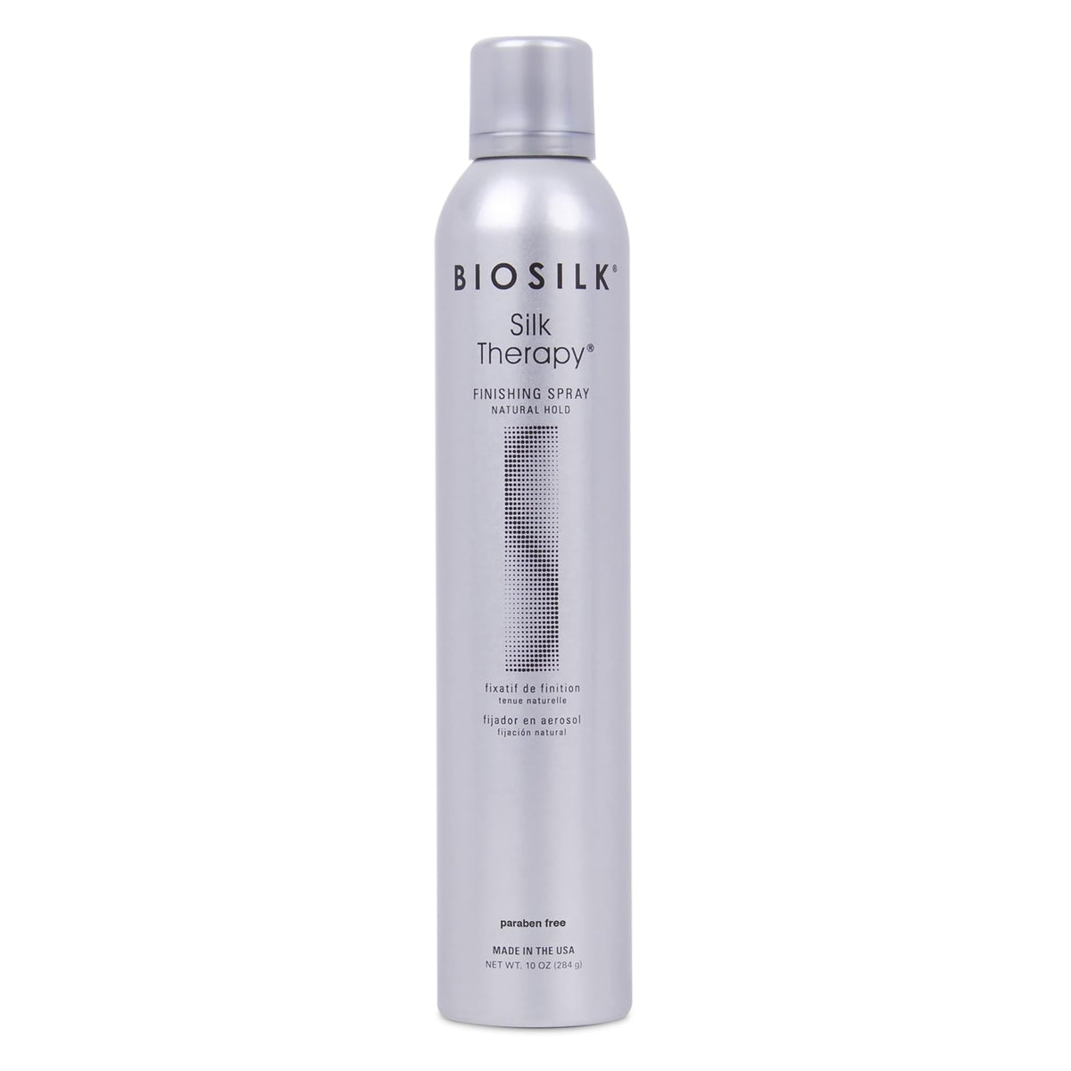 BioSilk front packaging showing label and 10 oz size with product benefit