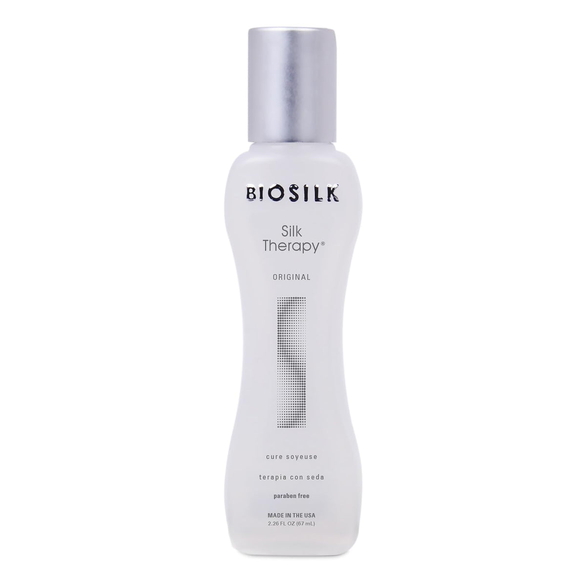 BioSilk front packaging showing bottle benefits and elegant branding