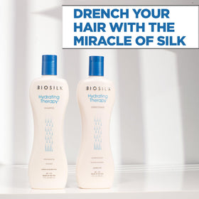 BioSilk twin pump bottles closed for easy dispensing and convenience