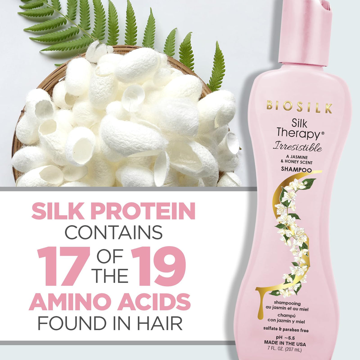 BioSilk shampoo on bathroom shelf conveying daily routine enhancement