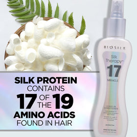 BioSilk Miracle 17 beside a ruler showing 5.64 oz size for scale and travel-friendly benefit