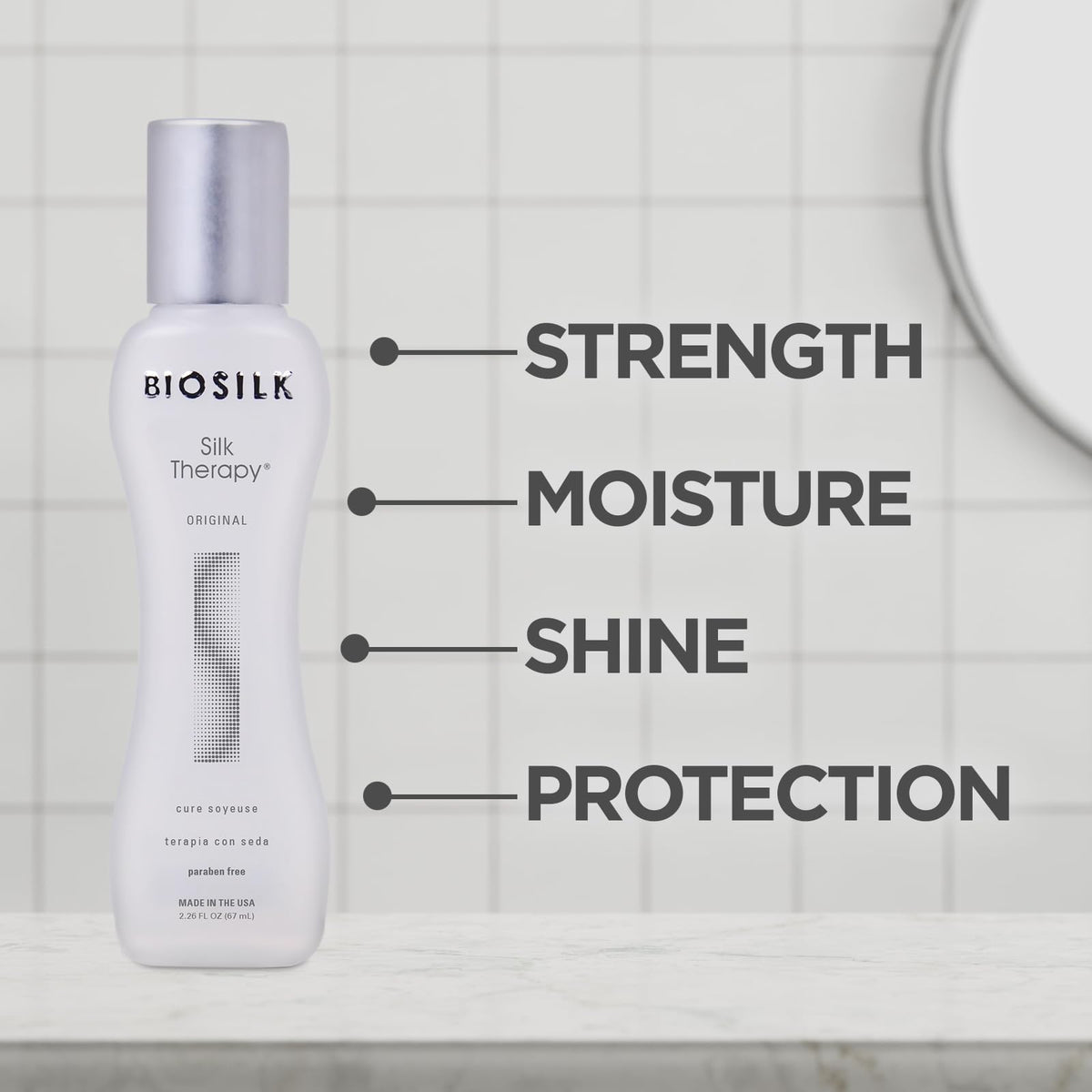 BioSilk silk therapy texture on hand demonstrating weightless shine